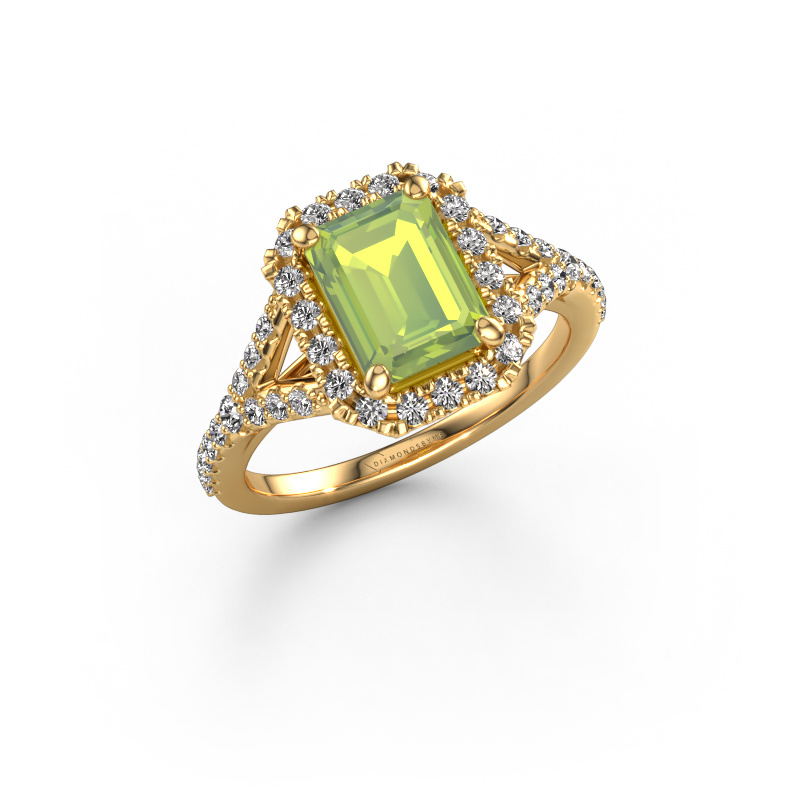 Image of Engagement ring Kimber EME 585 gold Peridot 8x6 mm