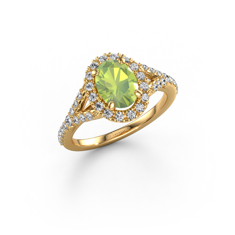 Bild von Verlobungsring Kimber OVL 585 Gold Peridot 8x6 mm