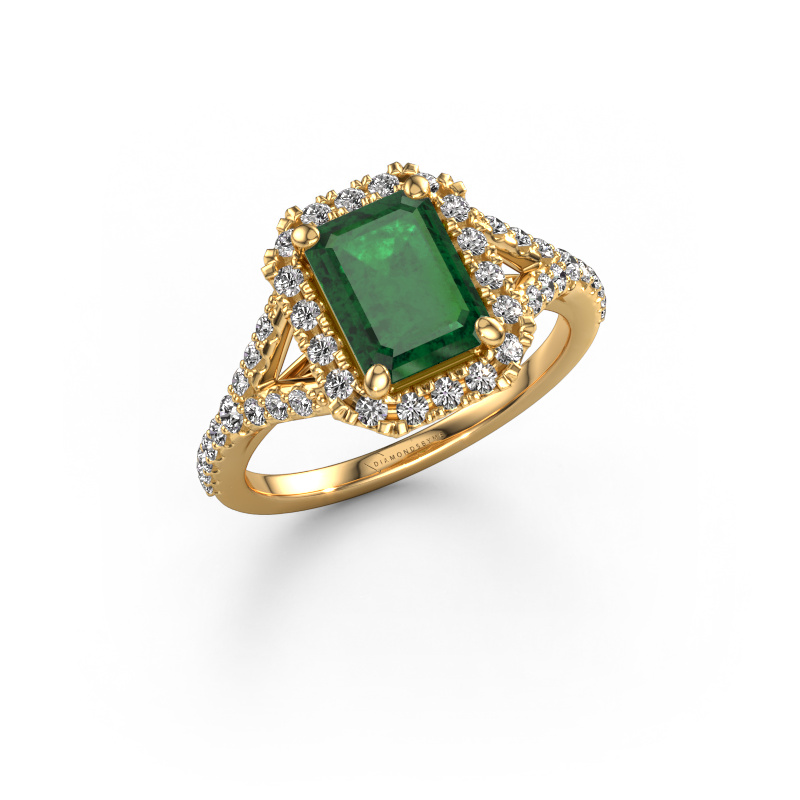 Image of Engagement ring Kimber EME 585 gold Emerald 8x6 mm
