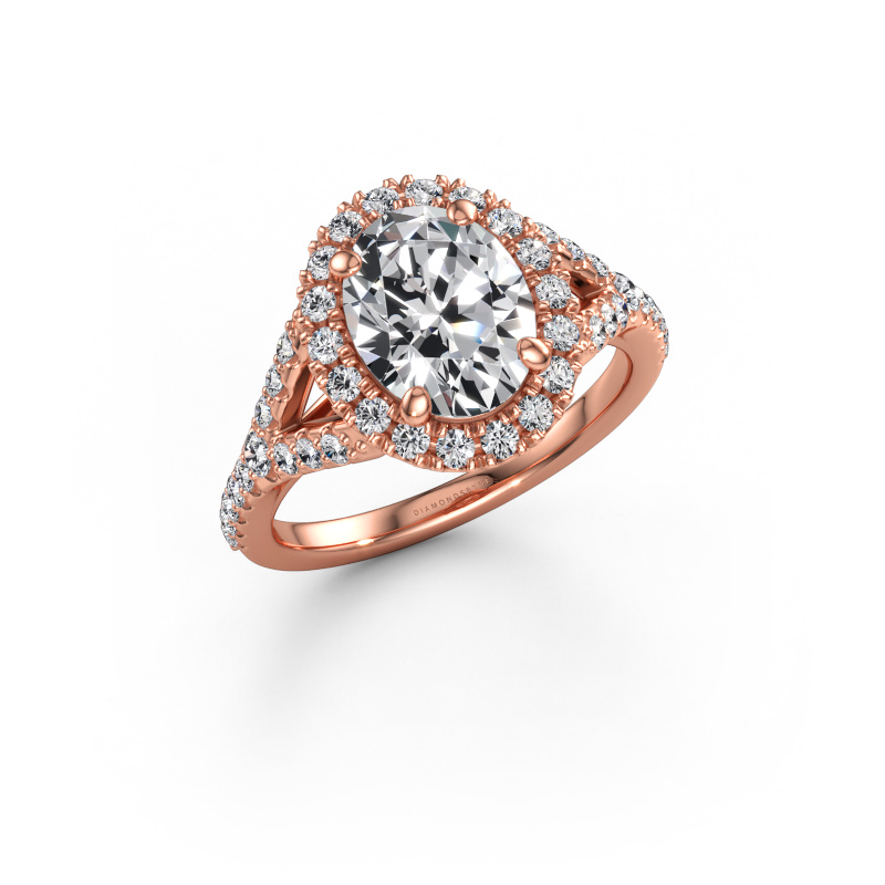Immagine di Anello di fidanzamento Kimber OVL 585 oro rosa Diamante lab grown 2.39 crt