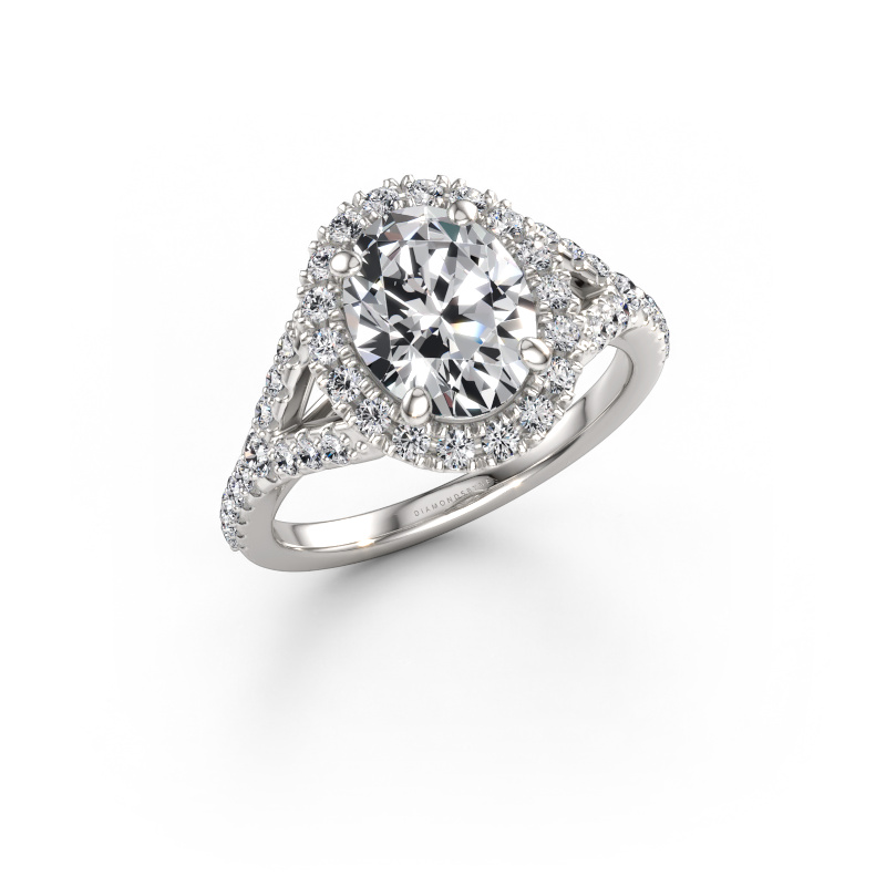Bild av Förlovningsring Kimber OVL 950 platina Labbodlad diamant 2.39 crt