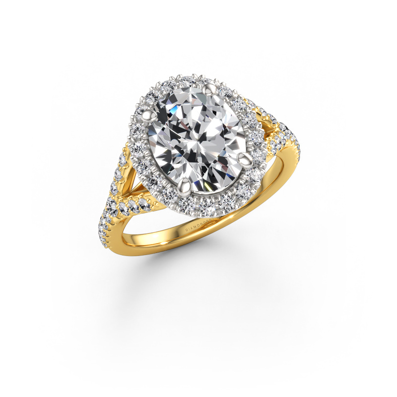 Image of Engagement ring Kimber OVL 585 gold Lab grown diamond 3.29 crt