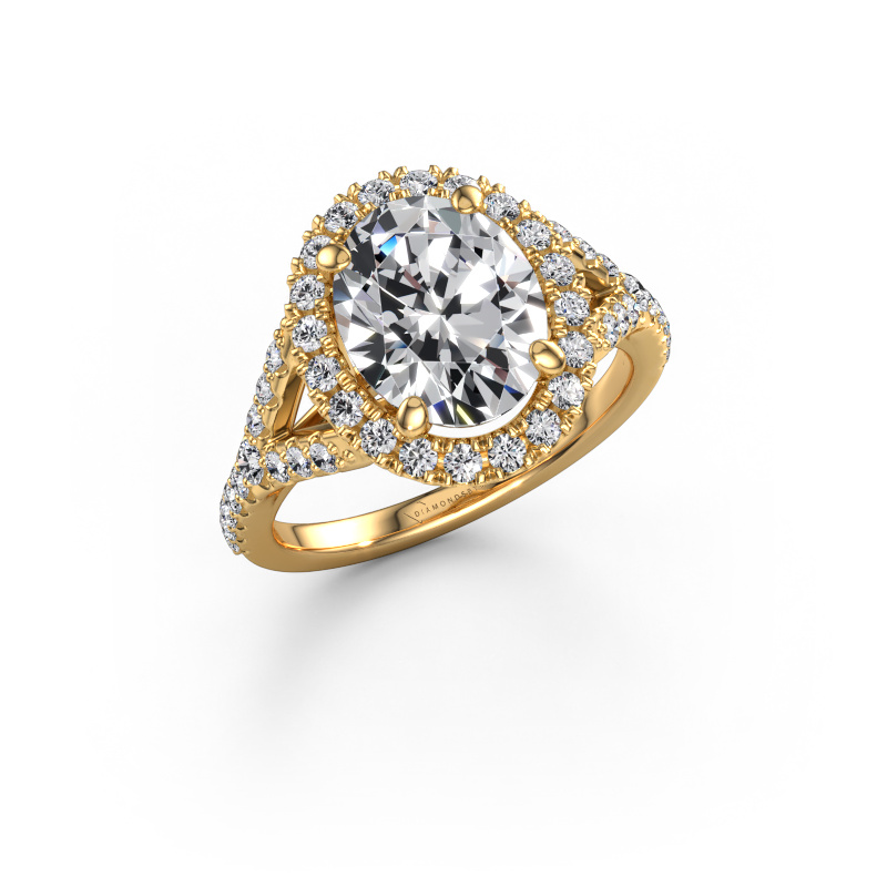 Image of Engagement ring Kimber OVL 585 gold Lab grown diamond 3.29 crt