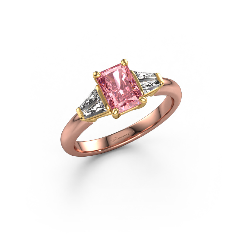 Bild von Verlobungsring Kina RAD 585 Roségold Rosa Labordiamant 7x5 mm