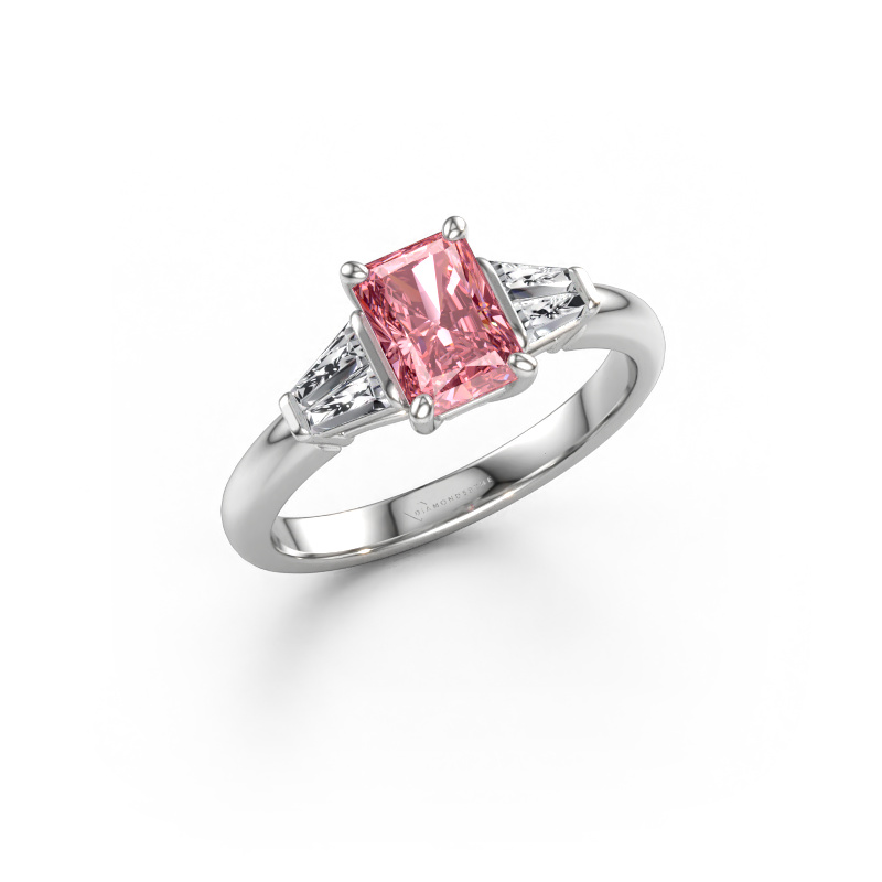 Immagine di Anello di fidanzamento Kina RAD 950 platino Diamante lab grown rosa 7x5 mm