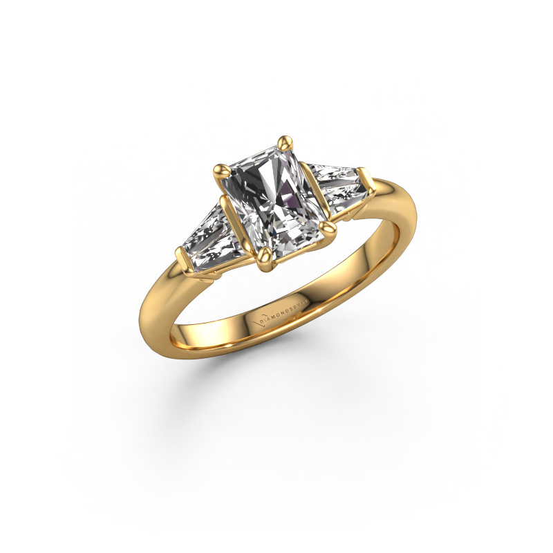 Image of Engagement ring Kina RAD 585 gold Custom diamond 7x5 mm