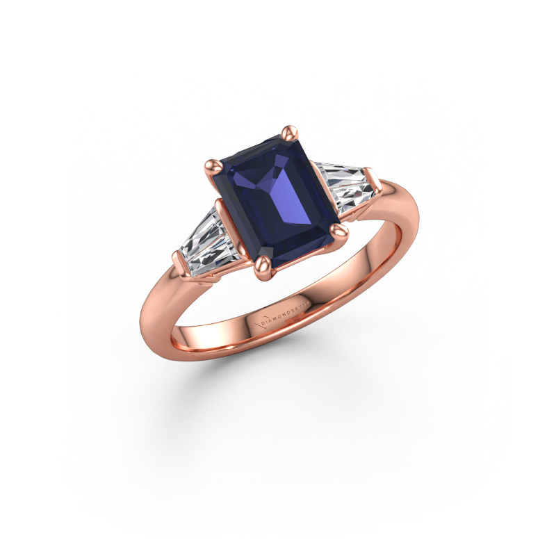 Immagine di Anello di fidanzamento Kina EME 585 oro rosa Zaffiro 8x6 mm