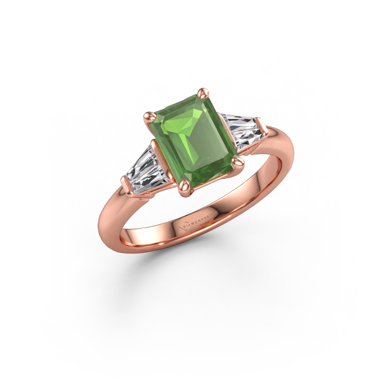 Immagine di Anello di fidanzamento Kina EME 585 oro rosa Tormalina verde 8x6 mm