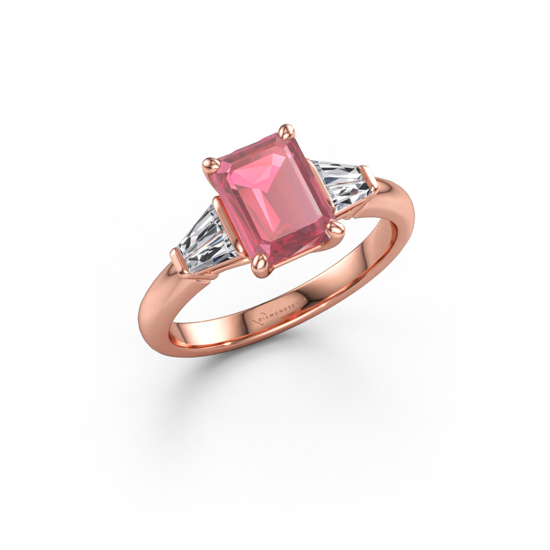Immagine di Anello di fidanzamento Kina EME 585 oro rosa Tormalina rosa 8x6 mm