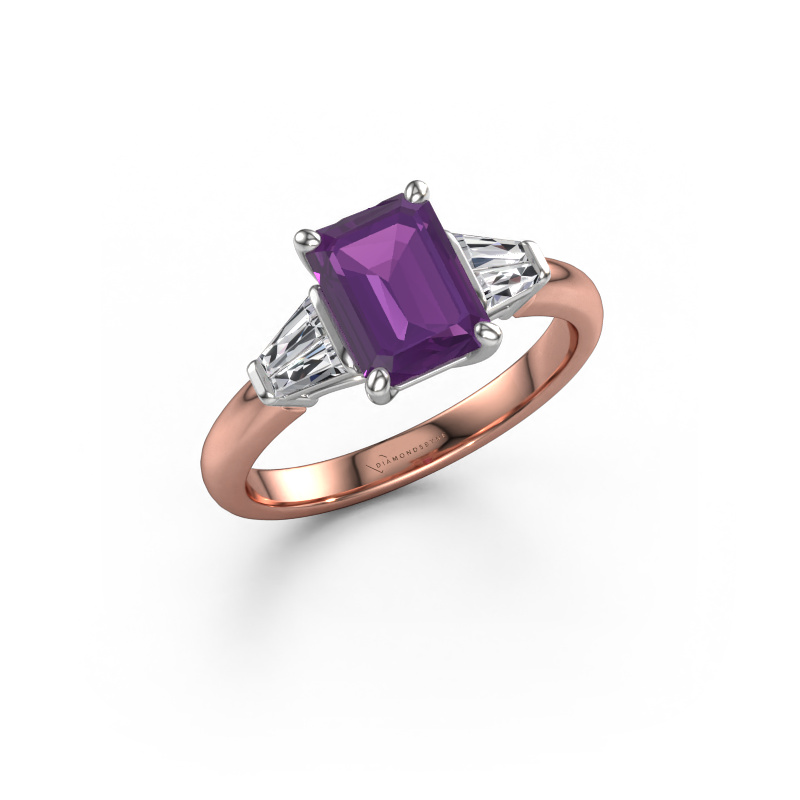 Bild von Verlobungsring Kina EME 585 Roségold Amethyst 8x6 mm