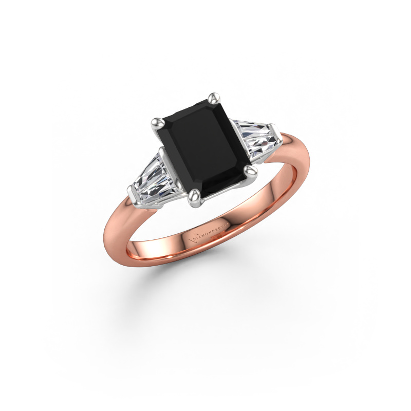 Afbeelding van Verlovingsring Kina EME 585 rosé goud Zwarte diamant 2.50 crt