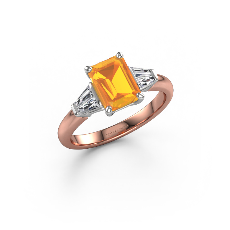 Image de Bague de fiançailles Kina EME 585 or rose Citrine 8x6 mm
