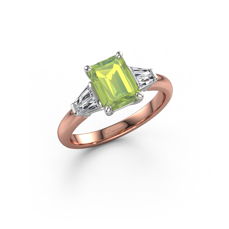 Image of Engagement ring Kina EME 585 rose gold Peridot 8x6 mm