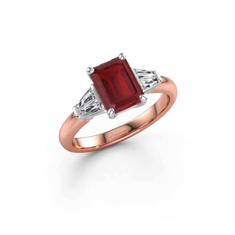 Bild von Verlobungsring Kina EME 585 Roségold Rubin 8x6 mm