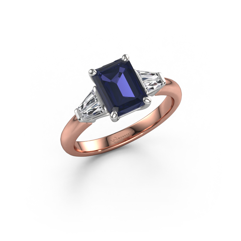 Image of Engagement ring Kina EME 585 rose gold Sapphire 8x6 mm