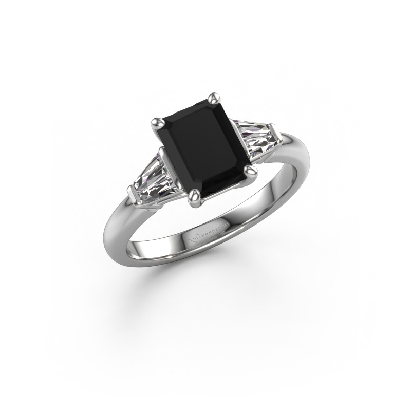 Image of Engagement ring Kina EME 950 platinum Black diamond 2.50 crt