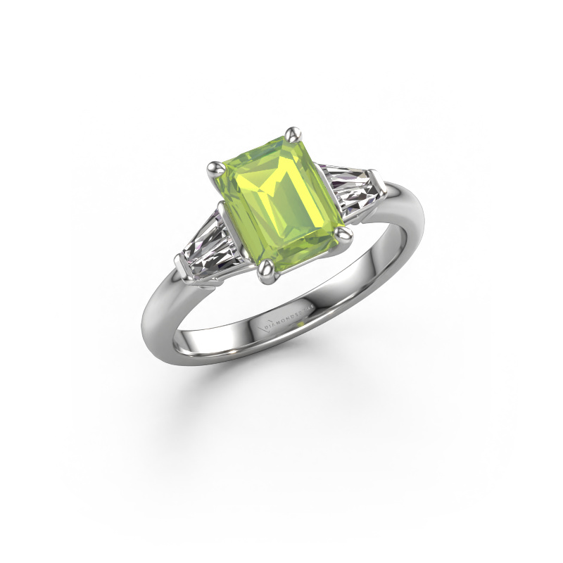 Bild von Verlobungsring Kina EME 950 Platin Peridot 8x6 mm