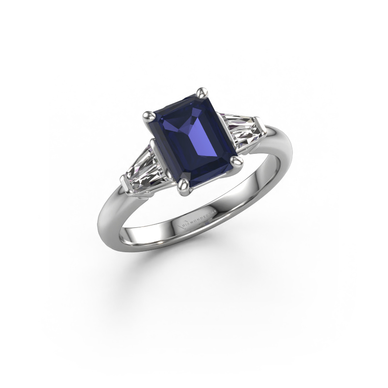 Image of Engagement ring Kina EME 950 platinum Sapphire 8x6 mm