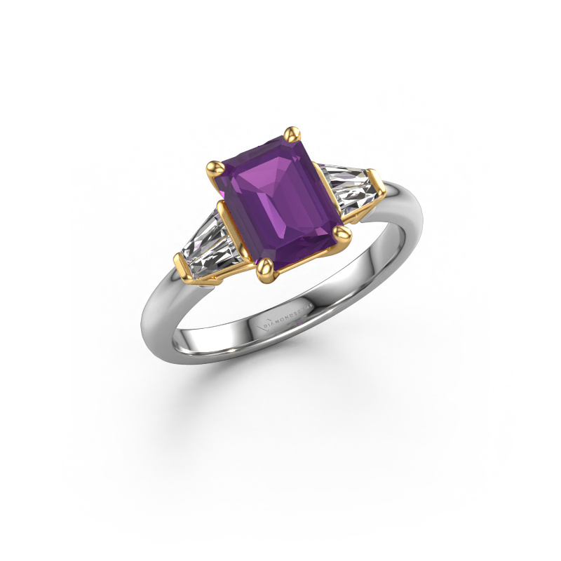 Image of Engagement ring Kina EME 585 white gold Amethyst 8x6 mm
