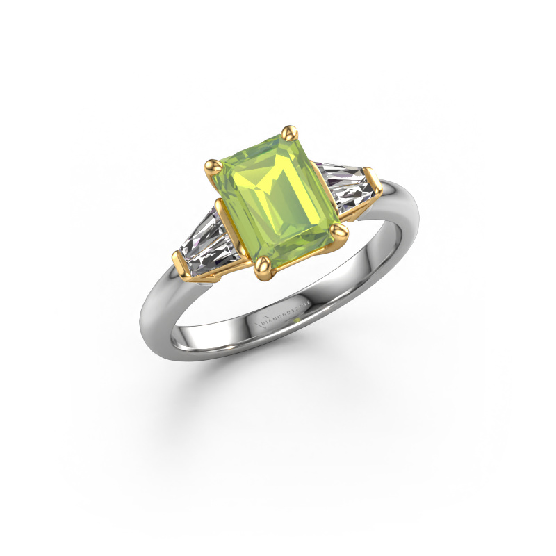 Image of Engagement ring Kina EME 585 white gold Peridot 8x6 mm