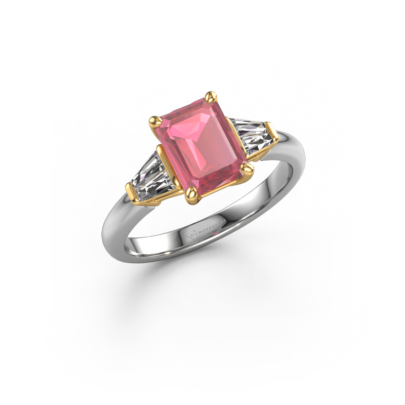 Image of Engagement ring Kina EME 585 white gold Tourmaline pink 8x6 mm
