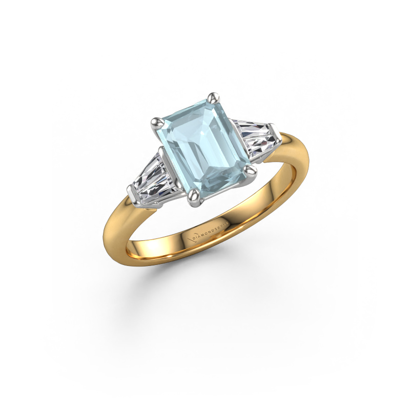 Image of Engagement ring Kina EME 585 gold Aquamarine 8x6 mm