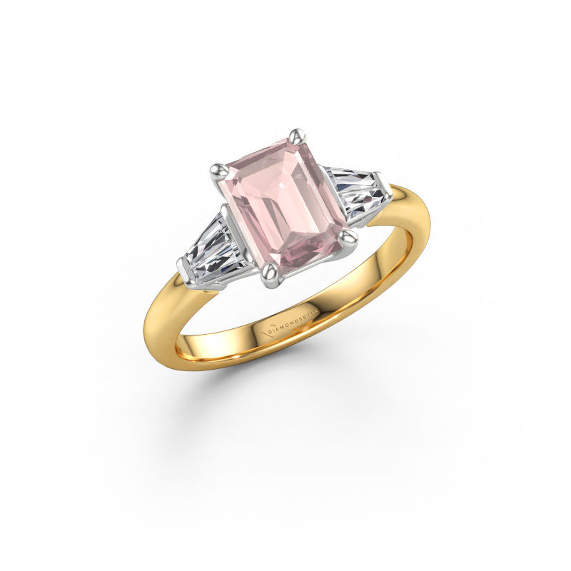 Image of Engagement ring Kina EME 585 gold Morganite champagne 8x6 mm