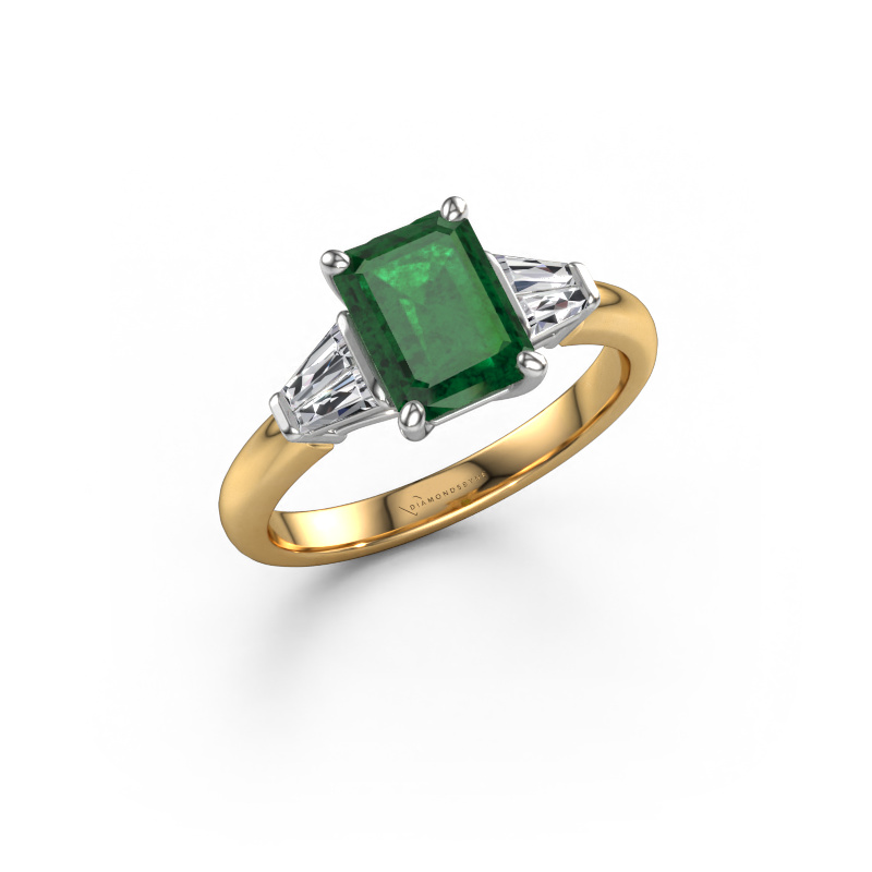 Image of Engagement ring Kina EME 585 gold Emerald 8x6 mm