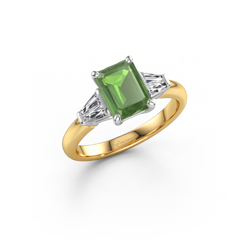 Bild von Verlobungsring Kina EME 585 Gold Turmalin grün 8x6 mm