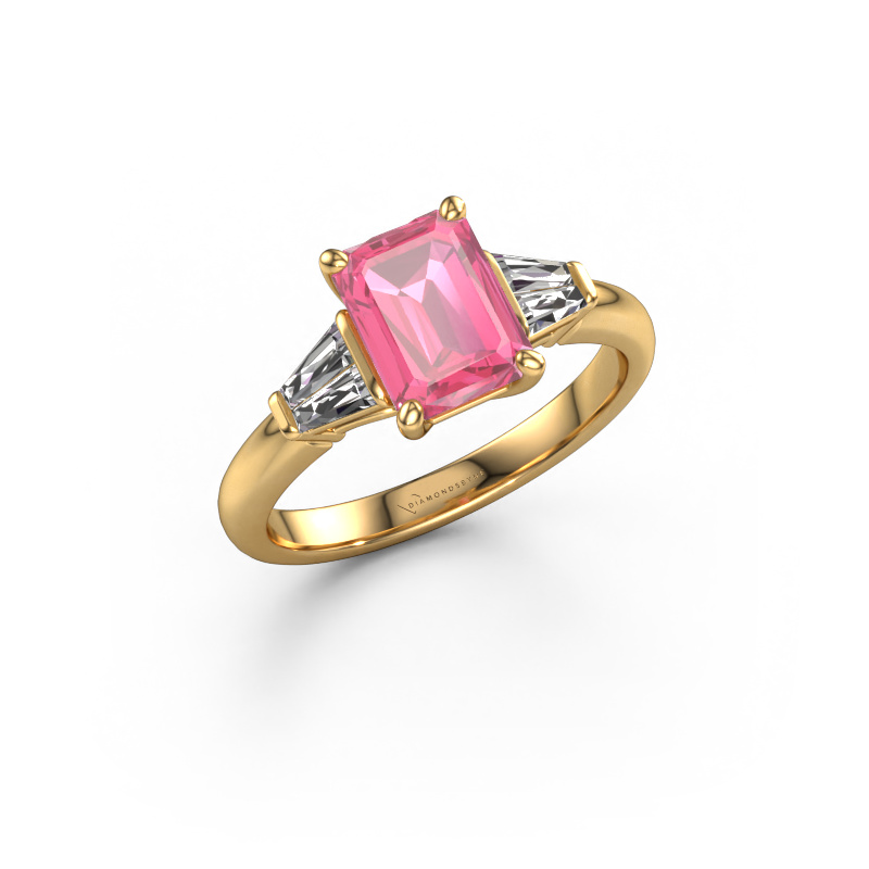 Bild von Verlobungsring Kina EME 585 Gold Pink Saphir 8x6 mm