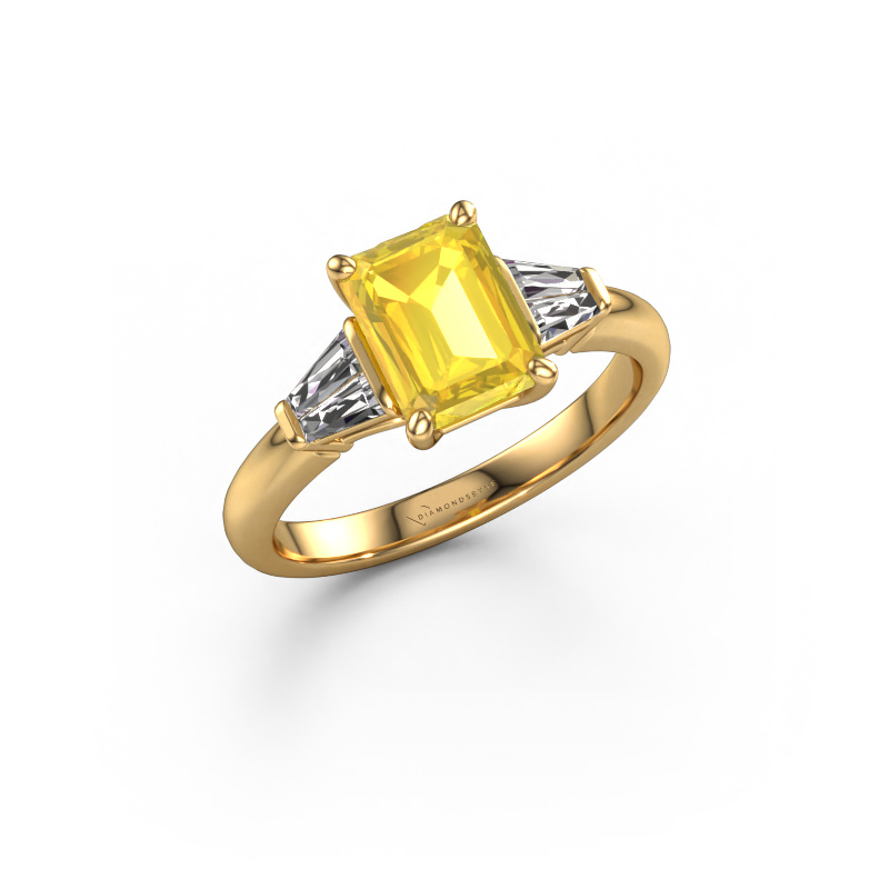 Bild von Verlobungsring Kina EME 585 Gold Gelb Saphir 8x6 mm
