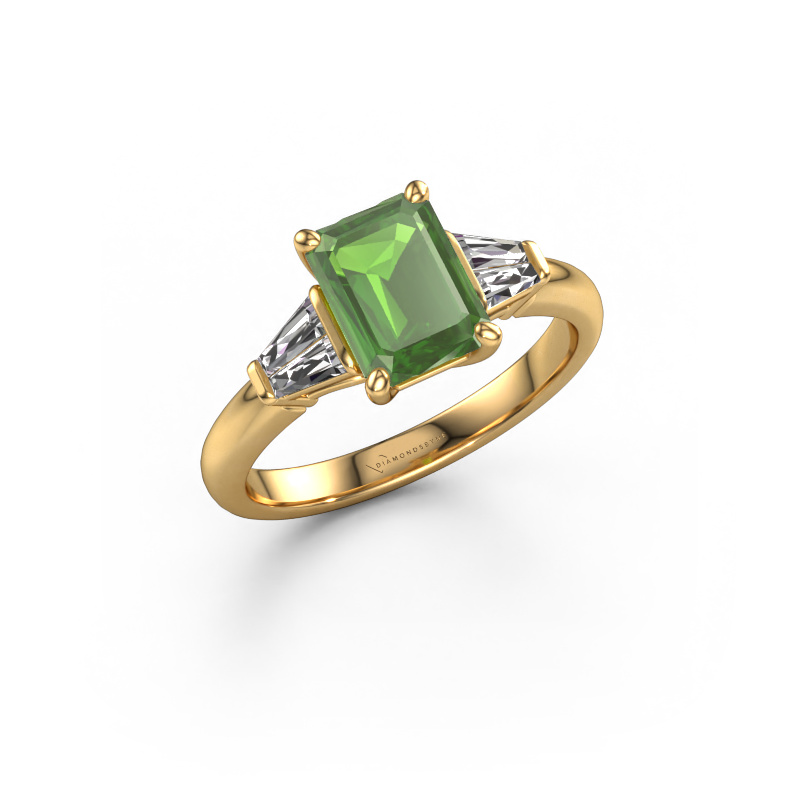 Image de Bague de fiançailles Kina EME 585 or jaune Vert tourmaline 8x6 mm