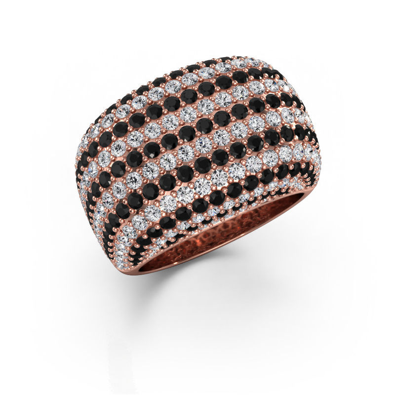 Image of Ring kira 585 rose gold Black diamond 4.252 crt