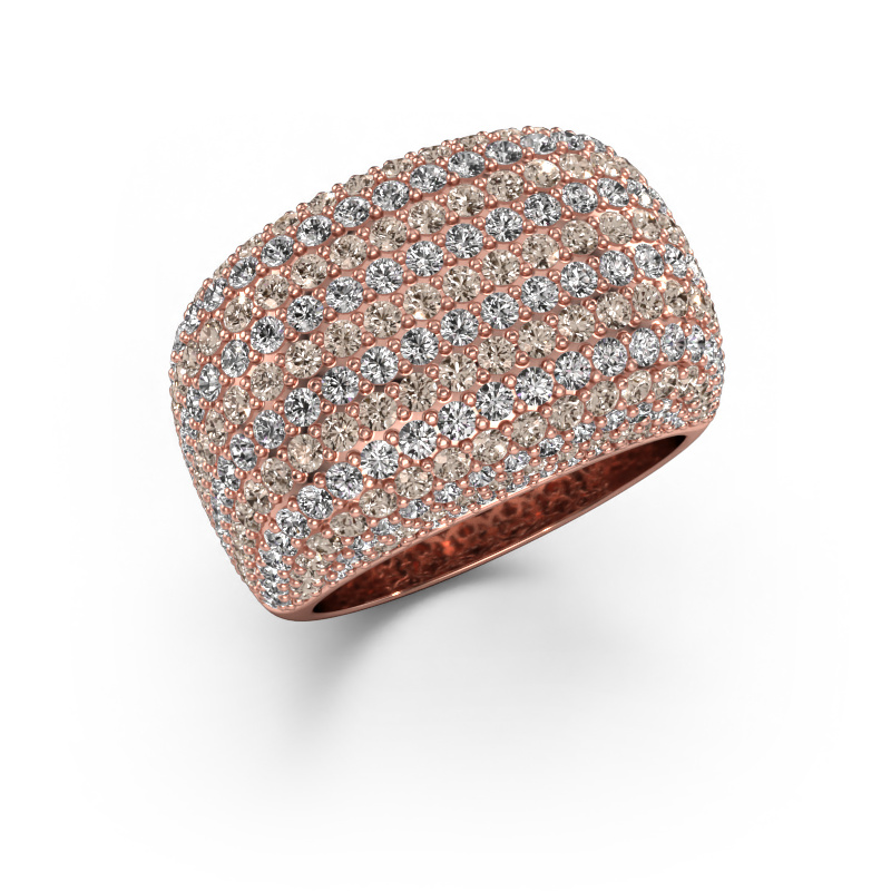 Bild von Ring kira 585 Roségold Braun Diamant 3.86 crt