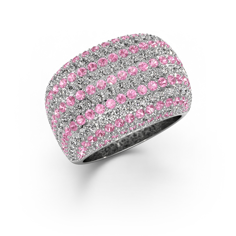 Bild von Ring kira 585 Weißgold Pink Saphir 1 mm