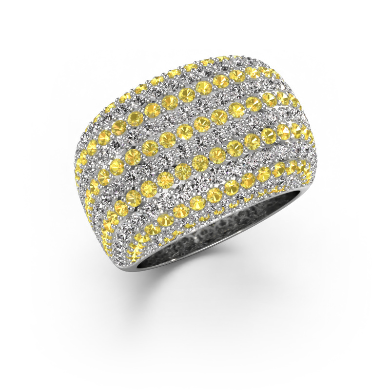Image of Ring kira 585 white gold Yellow sapphire 1 mm