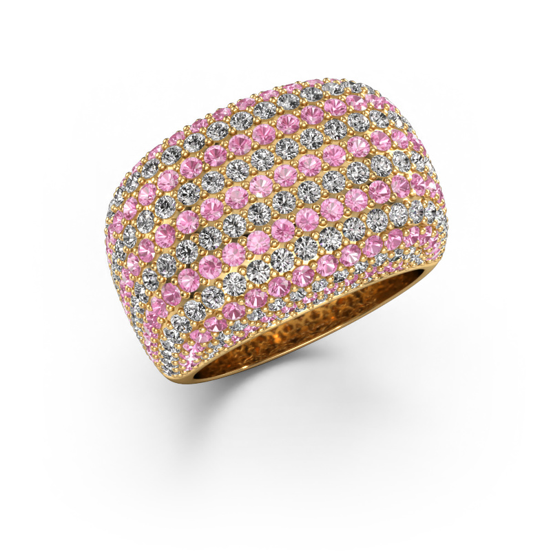 Image of Ring kira 585 gold Pink sapphire 1 mm