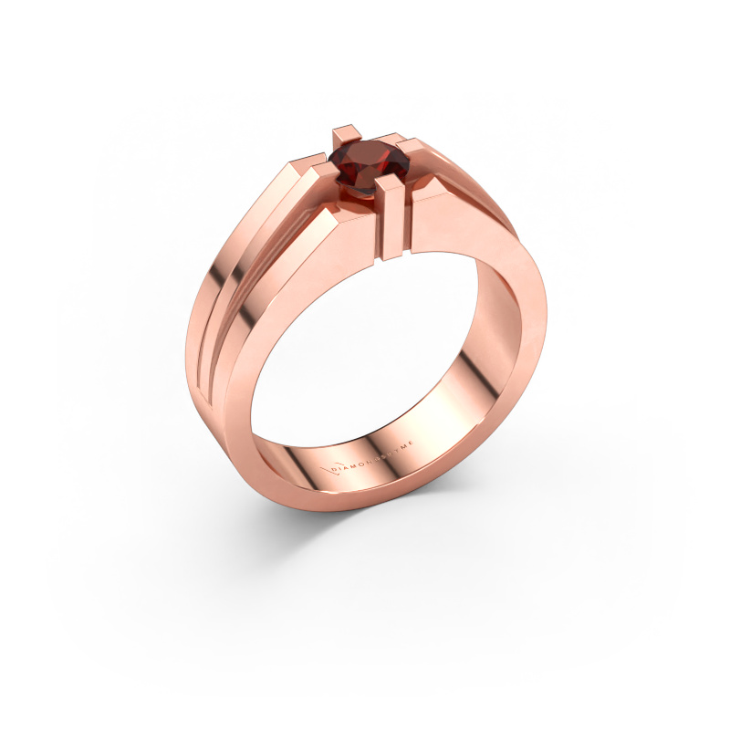 Bild von Herrenring Kiro 585 Roségold Granat 5 mm