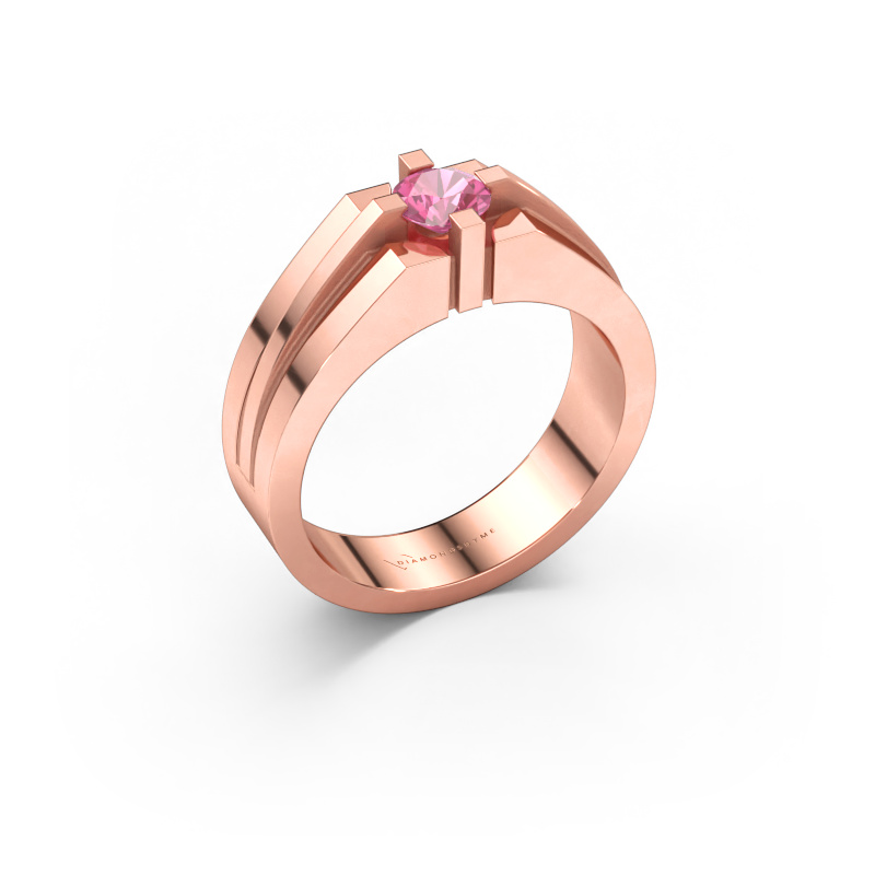 Bild av Herrring Kiro 585 roséguld Rosa safir 5 mm