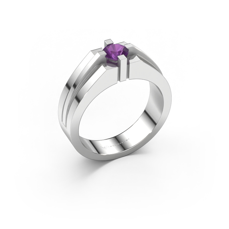 Image of Men's ring Kiro 950 platinum Amethyst 5 mm