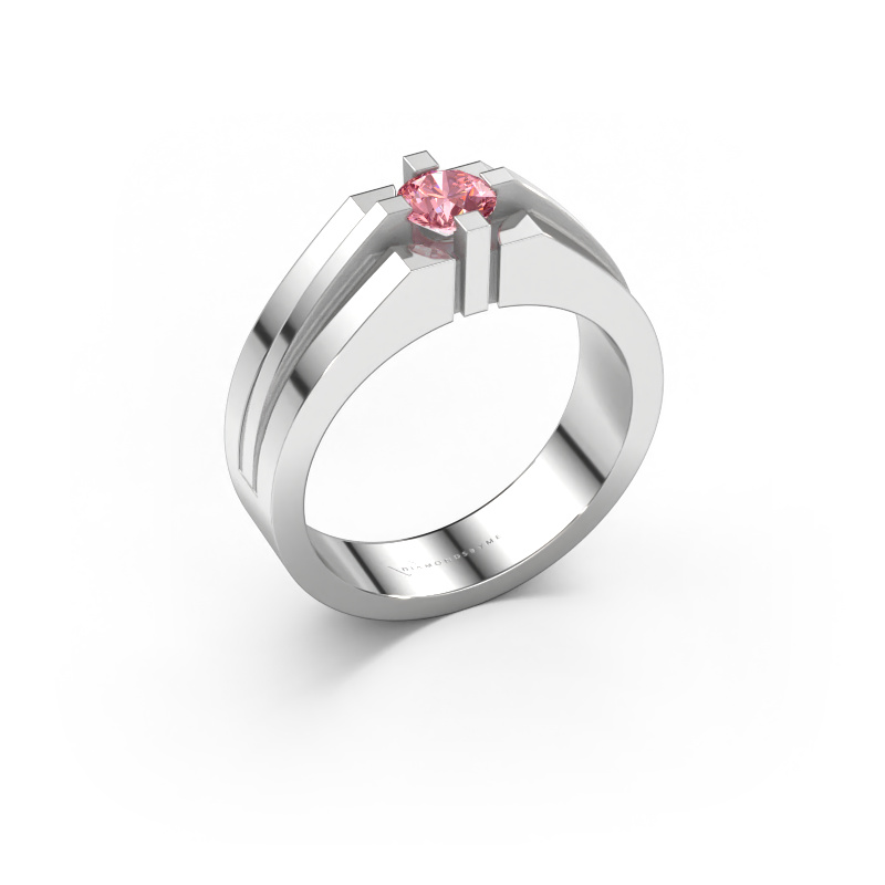 Image de Bague pour homme Kiro 950 platine Diamant synthétique roze 5 mm