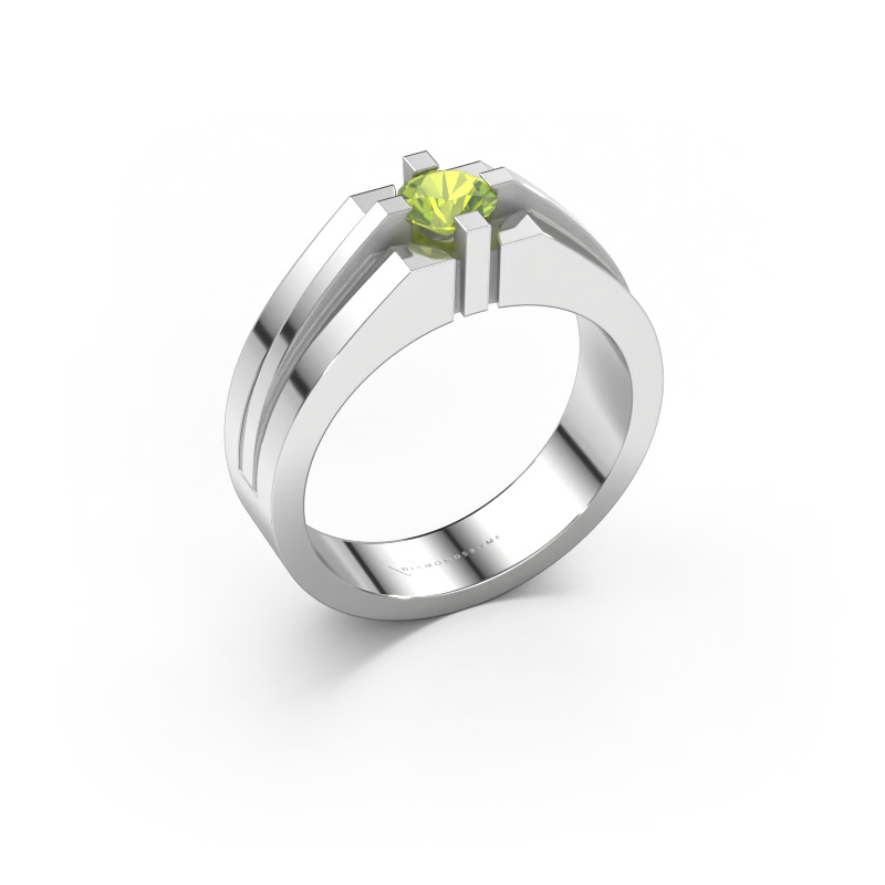 Bild von Herrenring Kiro 585 Weißgold Peridot 5 mm