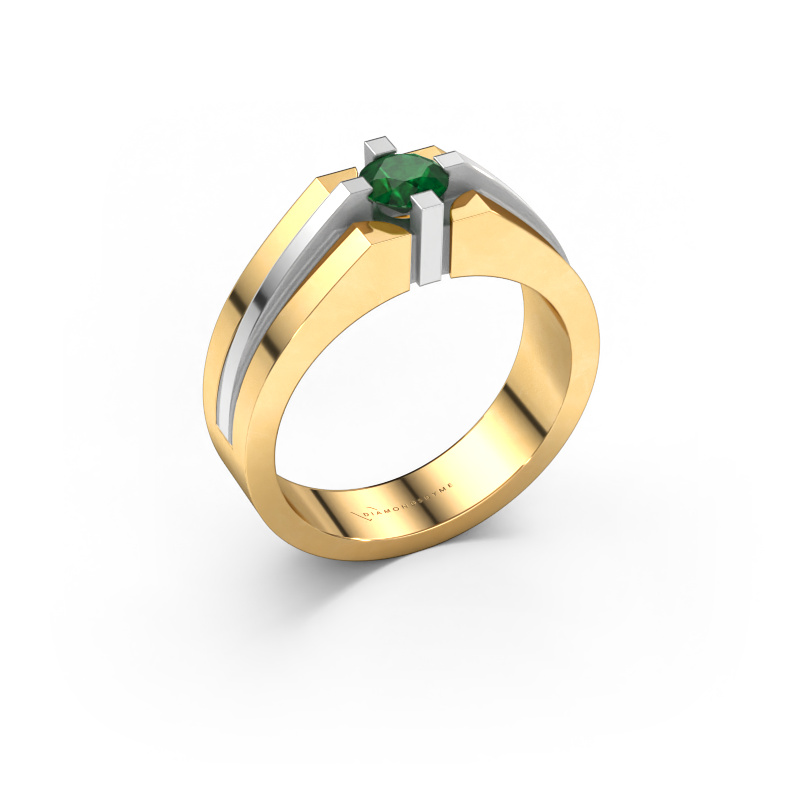 Image of Men's ring Kiro 585 gold Emerald 5 mm