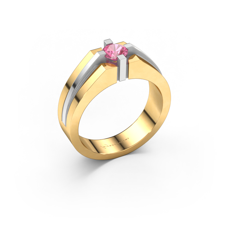 Bild von Herrenring Kiro 585 Gold Pink Saphir 5 mm