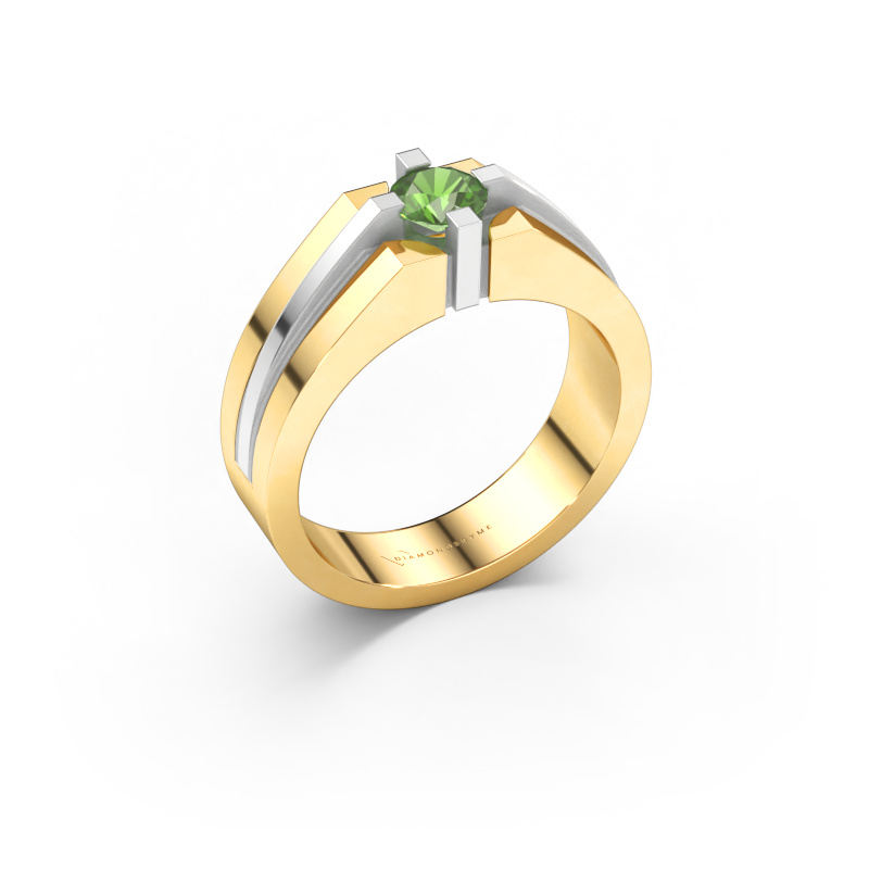 Bild von Herrenring Kiro 585 Gold Turmalin grün 5 mm