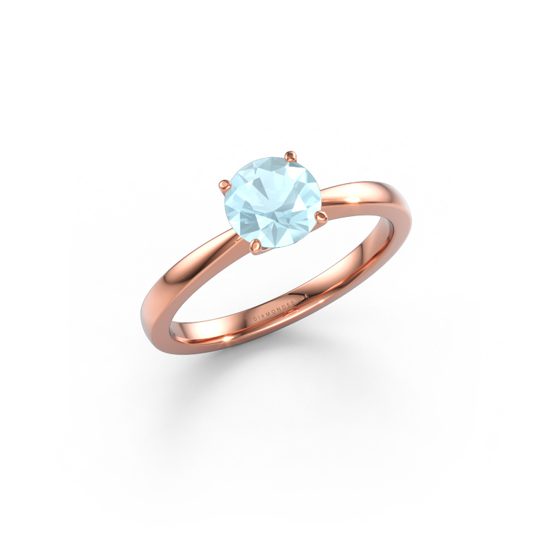 Image de Bague de fiançailles Kitty 585 or rose Aigue-marine 6.2 mm
