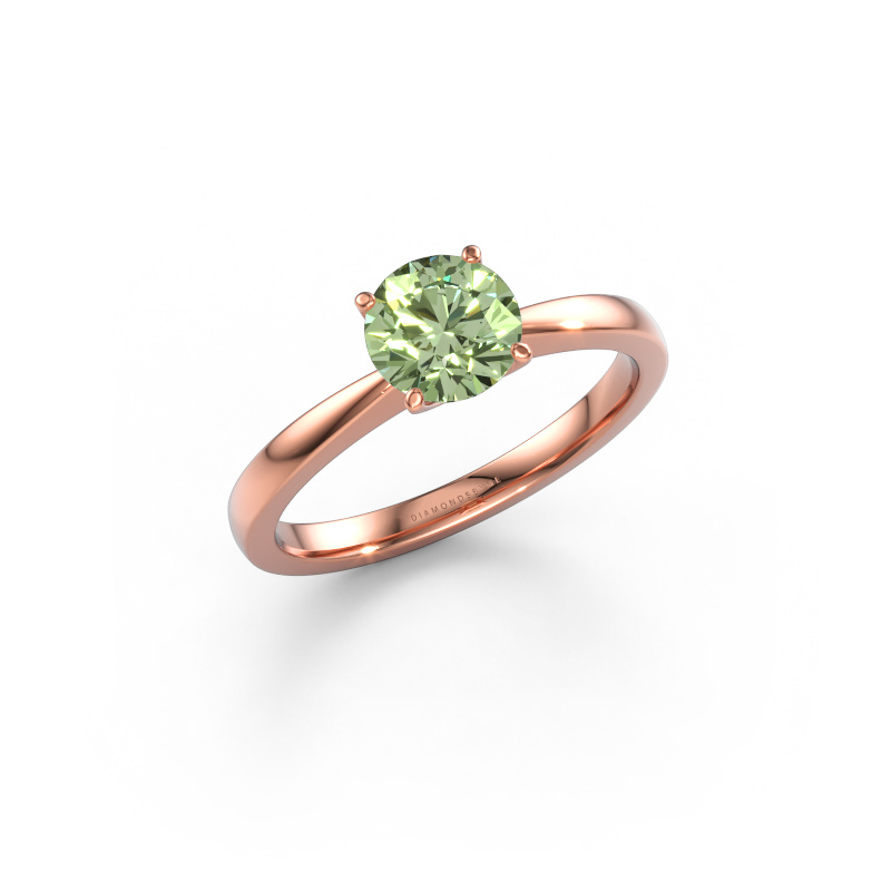 Bild von Verlobungsring Kitty 585 Roségold Grüner Labor-Diamant 6.2 mm