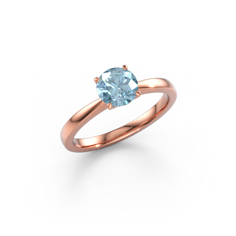 Bild von Verlobungsring Kitty 585 Roségold Blauer Labordiamant 6.2 mm