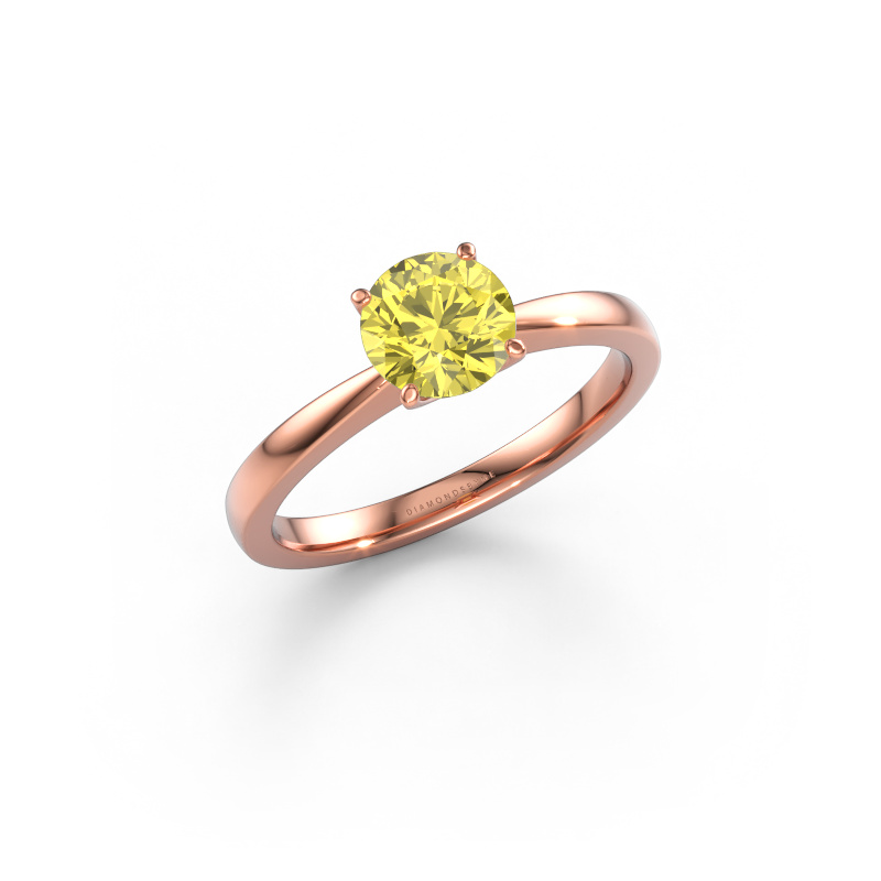 Bild von Verlobungsring Kitty 585 Roségold Gelber labordiamant 6.2 mm