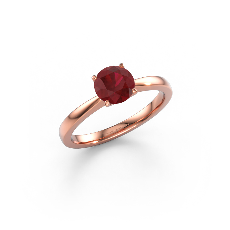 Image of Engagement ring Kitty 585 rose gold Ruby 6.2 mm